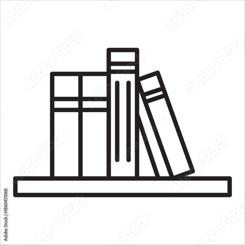 Library ,book icon outline vector