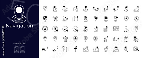 Navigation Duotone Editable Icons set