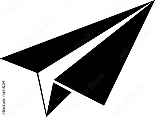 Dreaming of travel with this simple paper airplane icon on a clean white backdrop, perfect for startups, vacations, and innovative concepts