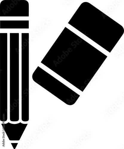 Simple pencil and eraser representing education, creative writing, and the power of revision in a minimalist, modern design for learning resources