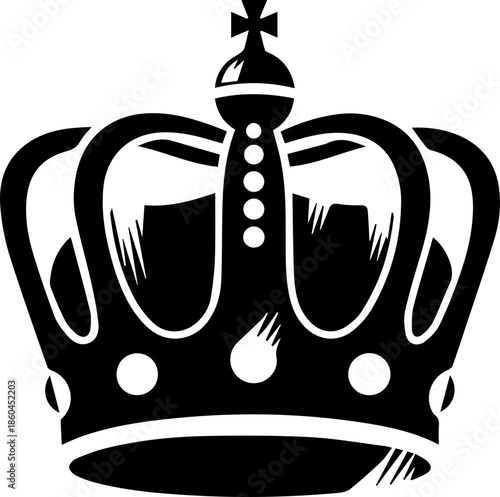 Elegant black crown emblem for branding, a symbol of royalty, leadership, and premium quality design elements for logos and graphic design projects
