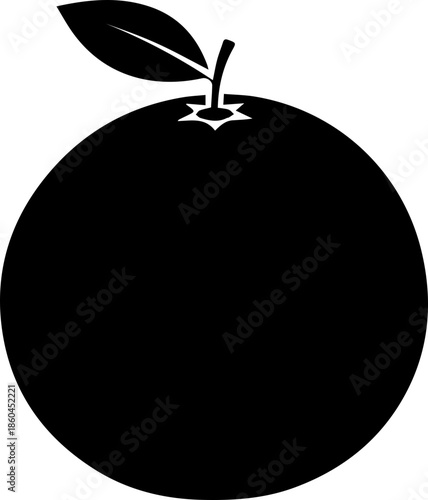 Fresh, vibrant orange fruit with leaf, perfect for health and wellness, ideal for culinary or design projects with clean, modern appeal