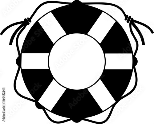 Essential lifebuoy ready for rescue, safety and security, symbol of hope and protection, maritime concept, nautical design