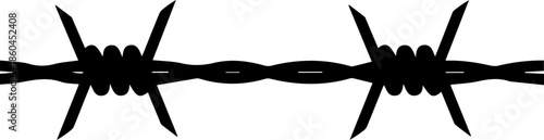 Barbed wire silhouette, a powerful symbol of boundaries, security, and restriction, perfect for conceptual designs and commercial projects