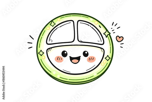 Smart Doodle Dining Plate. Doodle-style vector icon of an intelligent dining plate with built-in light indicators, rim softly