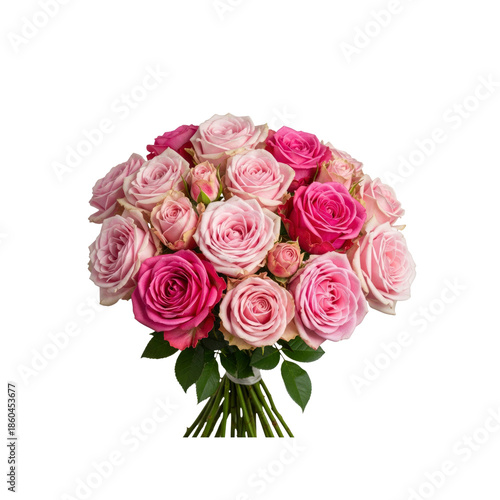 Bouquet of pink roses on Transparent Background