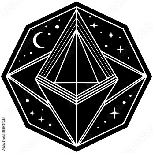 black and white cube