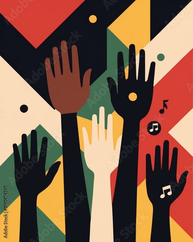 Black History Month Abstract Vector Illustration