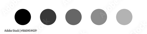 Grayscale status indicator UI dots representing online, busy, away, offline and inactive states for chat systems, user presence, server dashboards and web app interfaces