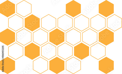 simple orange honeycomb design art for banner poster background.