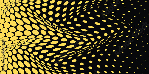simple mustard halftone dot wave pattern art for banner poster background.