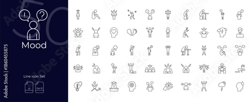 Mood Line Editable Icons set