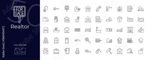 Realtor Line Editable Icons set