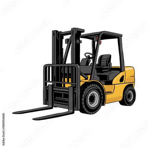 Forklift vector illustration on a white background