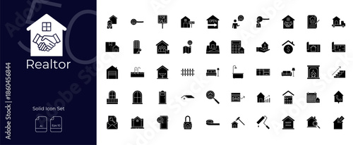 Realtor Solid Editable Icons set