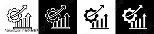 Efficiency Improvement Icon Set In Black And White Filled Style Collection