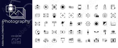 Photography Duotone Editable Icons set