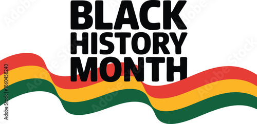 Celebrating black history month with a vibrant pan african flag ribbon design and bold typography