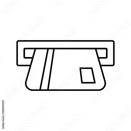 ATM machine card insert line art icon vector
