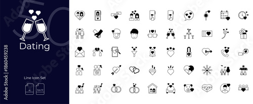 Dating Duotone Editable Icons set