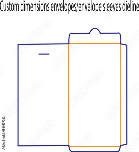 Custom Dimensions Envelope Sleeves Dieline Vector Template for Protective Stationery Packaging and Professional Document Mailing Layout