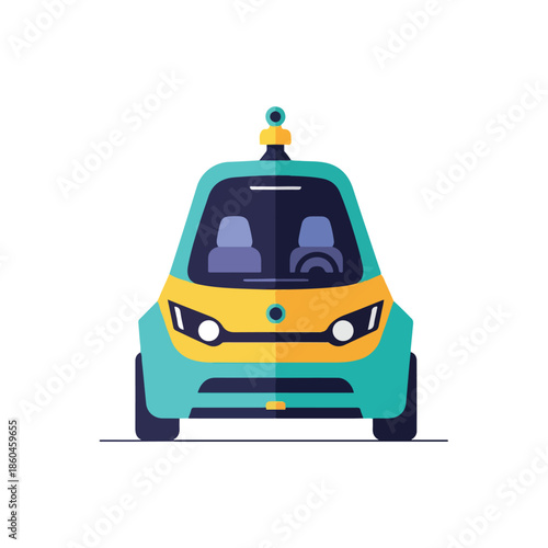 autonomous taxi vehicle driverless car robot cab.