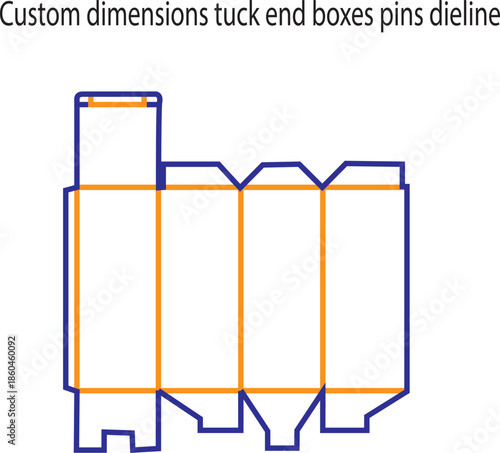 Custom Center Seal Pouch Dieline Vector Template for Flexible Food Packaging Bag and Commercial Product Sachet Manufacturing Layout