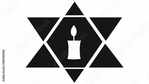 Star of David with candle symbolizing faith and tradition