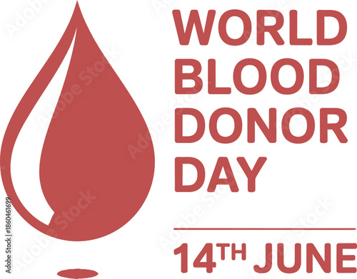 World Blood Donor Day awareness campaign logo with red drop symbol