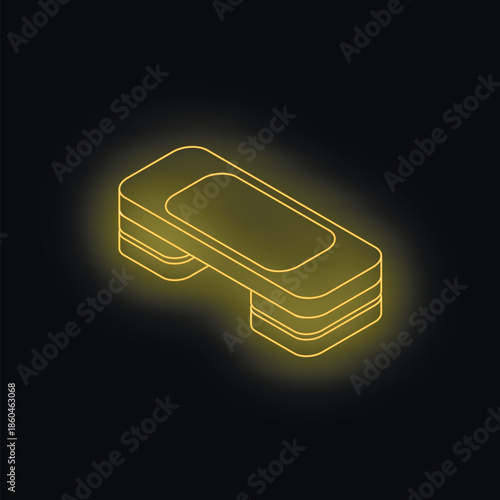Glowing neon stepper symbolizes active lifestyle and wellness, promoting fitness and exercise