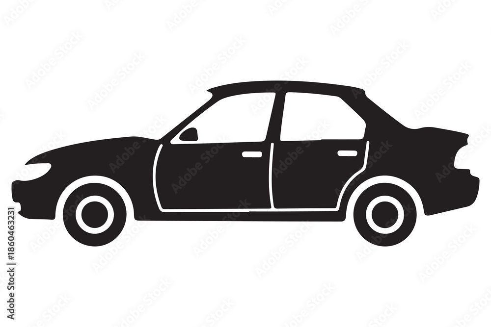 Naklejka premium Car silhouette icon representing transport vehicle and modern automobile 