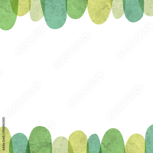 水彩の緑の森の背景フレーム