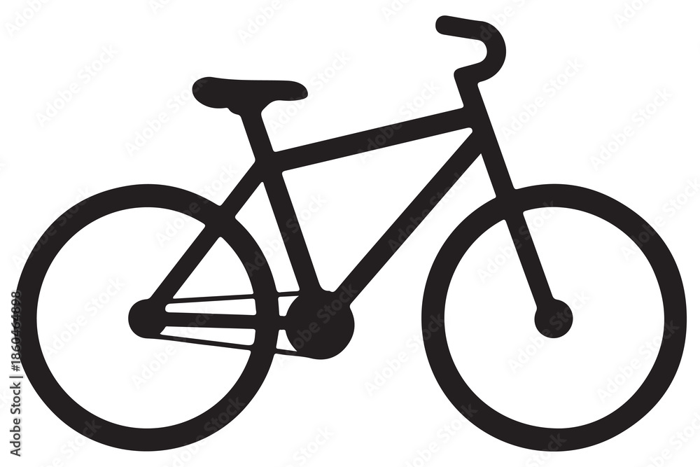 Fototapeta premium Bicycle silhouette icon on white background 