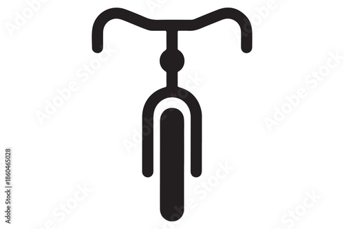 Black bicycle silhouette icon for transport and travel
