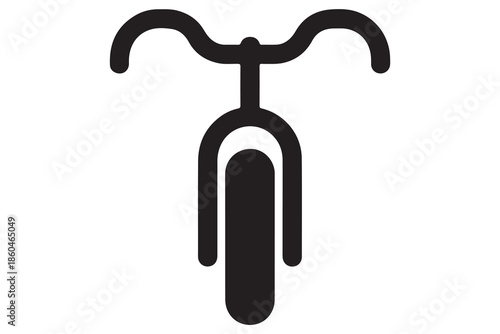 Black bicycle silhouette icon for transport and travel
