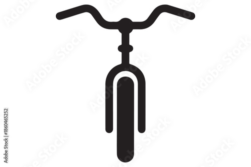 Black bicycle silhouette icon for transport and travel

