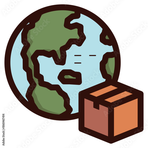 global shipping package icon illustration