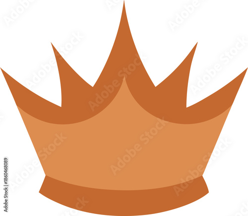Bronze Crown Smooth Rim on Transparent Background