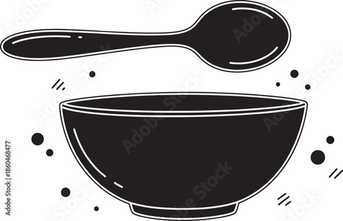 Bowl and Spoon Illustration