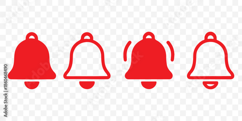 Notification bell icon set vector illustration.