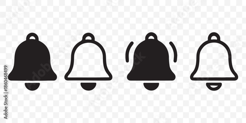 Notification bell icon set vector illustration.