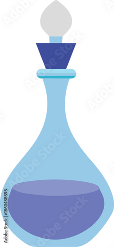 Crystal Wine Decanter With Stopper on Transparent Background