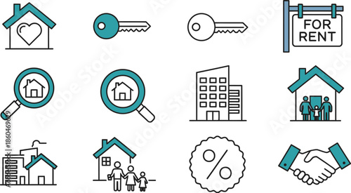 Real estate and property icons