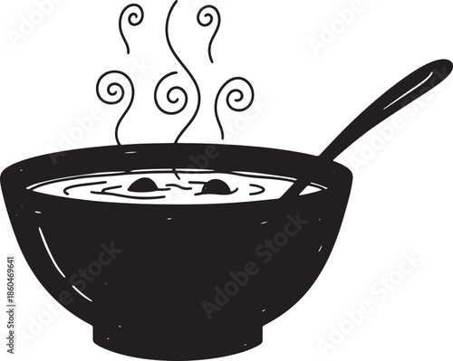 Steaming Hot Soup Bowl
