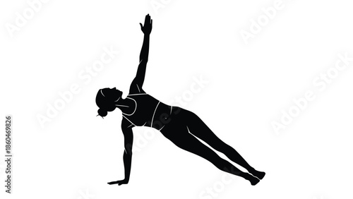 yoga woman in side plank pose vector illustration