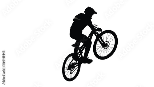 BMX rider performing backflip stunt vector