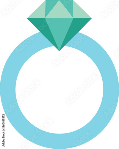 Polished Diamond Ring on Transparent Background