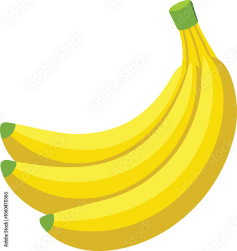 Ripe Banana Bunch Single On Transparent Background