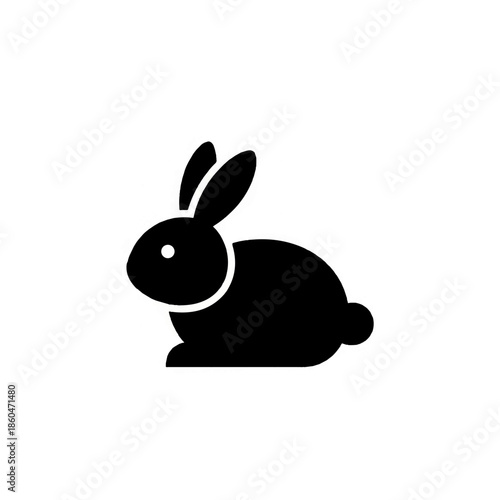Minimalist Rabbit Silhouette Graphic Illustration