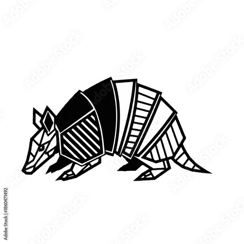 Geometric Armadillo Illustration